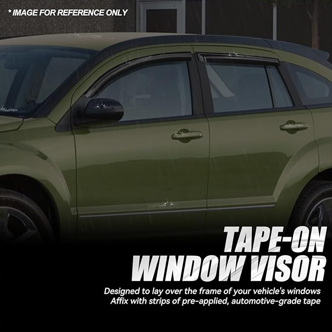 Auto Dynasty Set of 4 Carbon Fiber Pattern Window Visors Compatible
