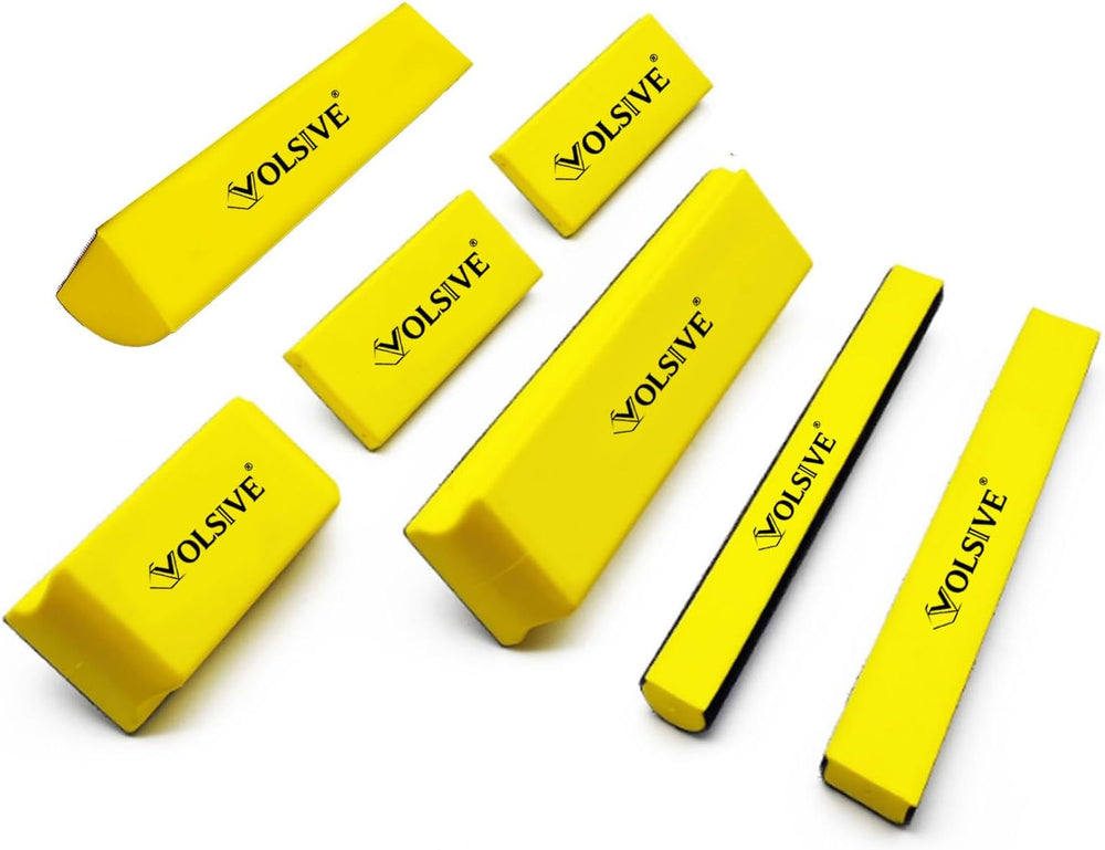 VOLSIVE 7pcs Hand Sanding Block Set, Rectangle Handheld Sanding Pad, Hook and...