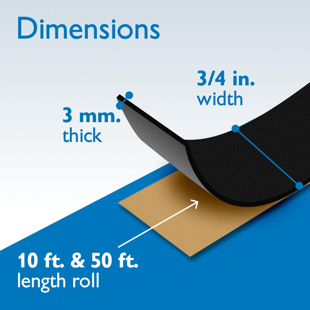 FindTape Polyester 3mm Felt Tape – 3/4 in. x 50 ft. Felt Strips with Adhesive...