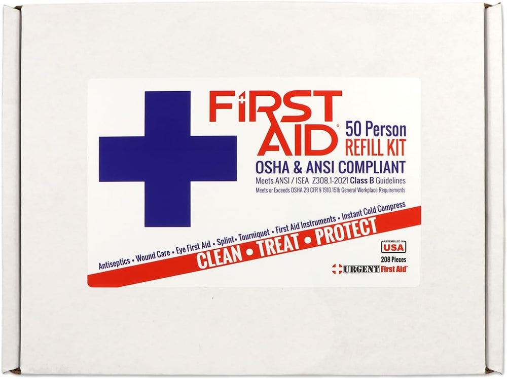 OSHA & ANSI 2021 Class B Refill Kit, 50 Person, 208 Pieces-First Aid Refill