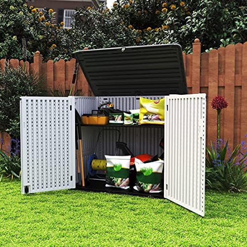 KINYING Larger Outdoor Storage Shed Weather Resistance, Horizontal Outdoor St...