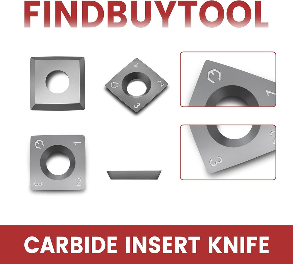 Findbuytool Carbide Inserts cutters (15x15x2.5mm-30°-R150-4R0.5) Insert for W...