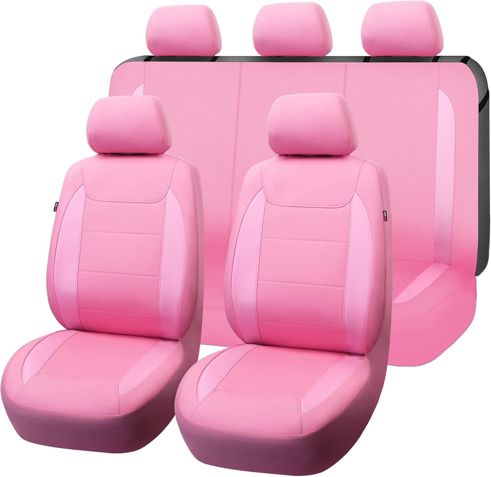 Flying Banner car seat Covers Protects Water Proof Faux Leather Carbon Fiber ...