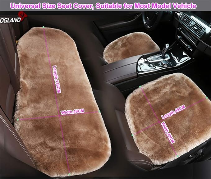 Fluffy Genuine Sheepskin Car Back Seat Cover