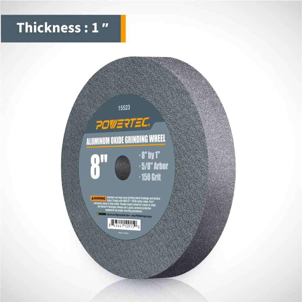 POWERTEC Bench Grinder Wheel 8 Inch 60 & 150 Grit, White Aluminum Oxide G...