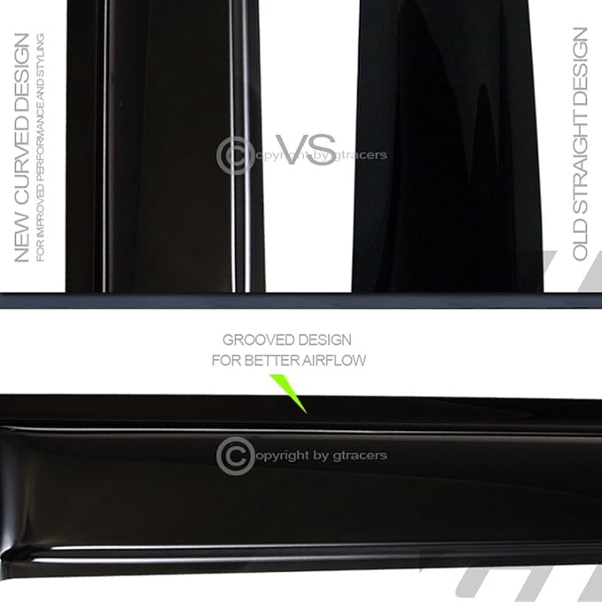 4pcs Front Rear Window Deflector Sun/Rain/Wind Guards Smoke Window Visors 07-13
