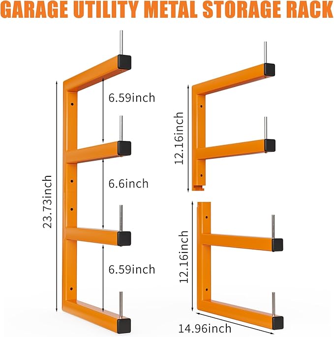 2-Pack Lumber Storage Rack, Wood Storage Racks Wall Mount, Heavy Duty Garage