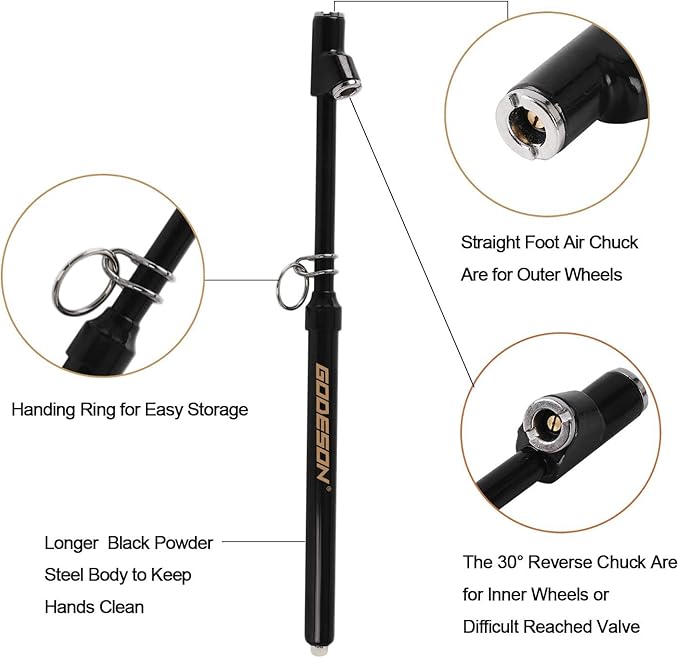 GODESON Dual Head Tire Pressure Gauge, Heavy Duty Pencil Tire Gauge Range (Pa...