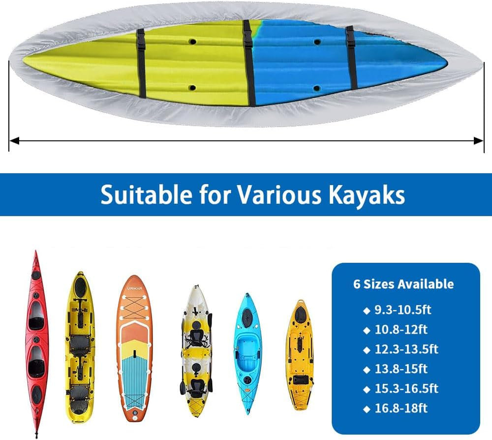 iCOVER Kayak Cover, Waterproof Kayak Covers for Outdoor Storage, Heavy Duty C...