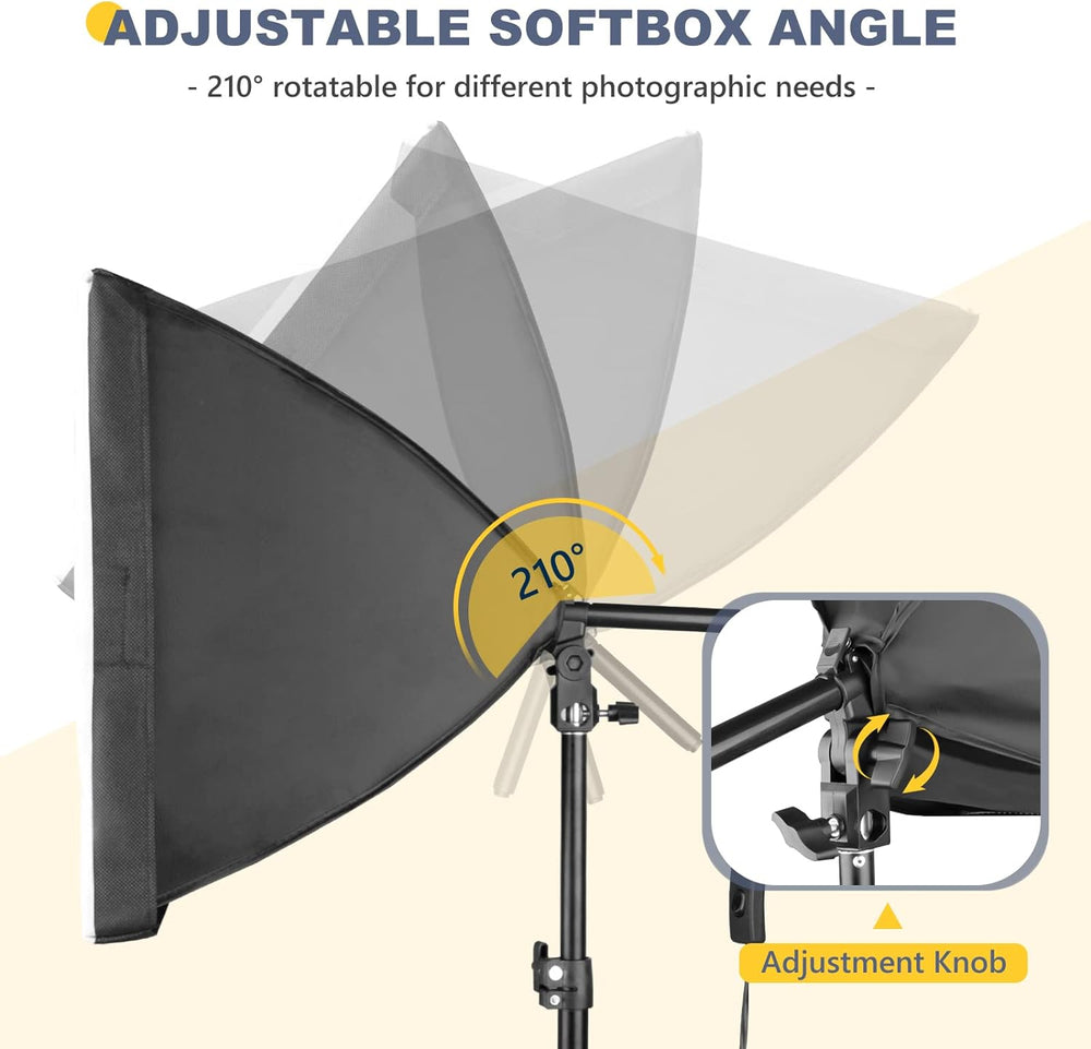 Torjim Softbox Photography Lighting Kit | 16" X 16" & 85W LED S...