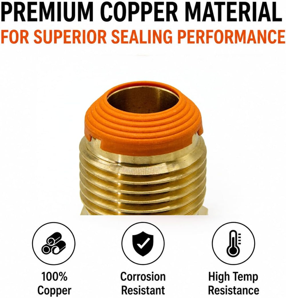 HVAC Leak-Free SAE Flare Gaskets, Flare Fitting Seal for Mini Split Kit