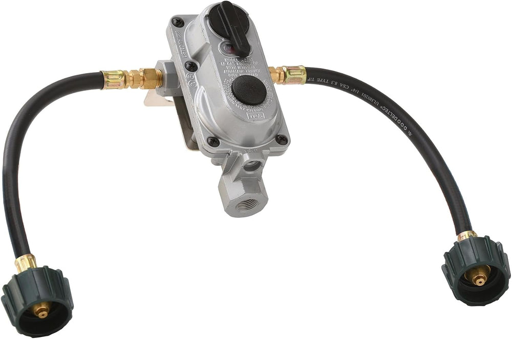 Flame King (KT12ACR-2) 2-Stage Auto Changeover LP Propane Gas Regulator With ...
