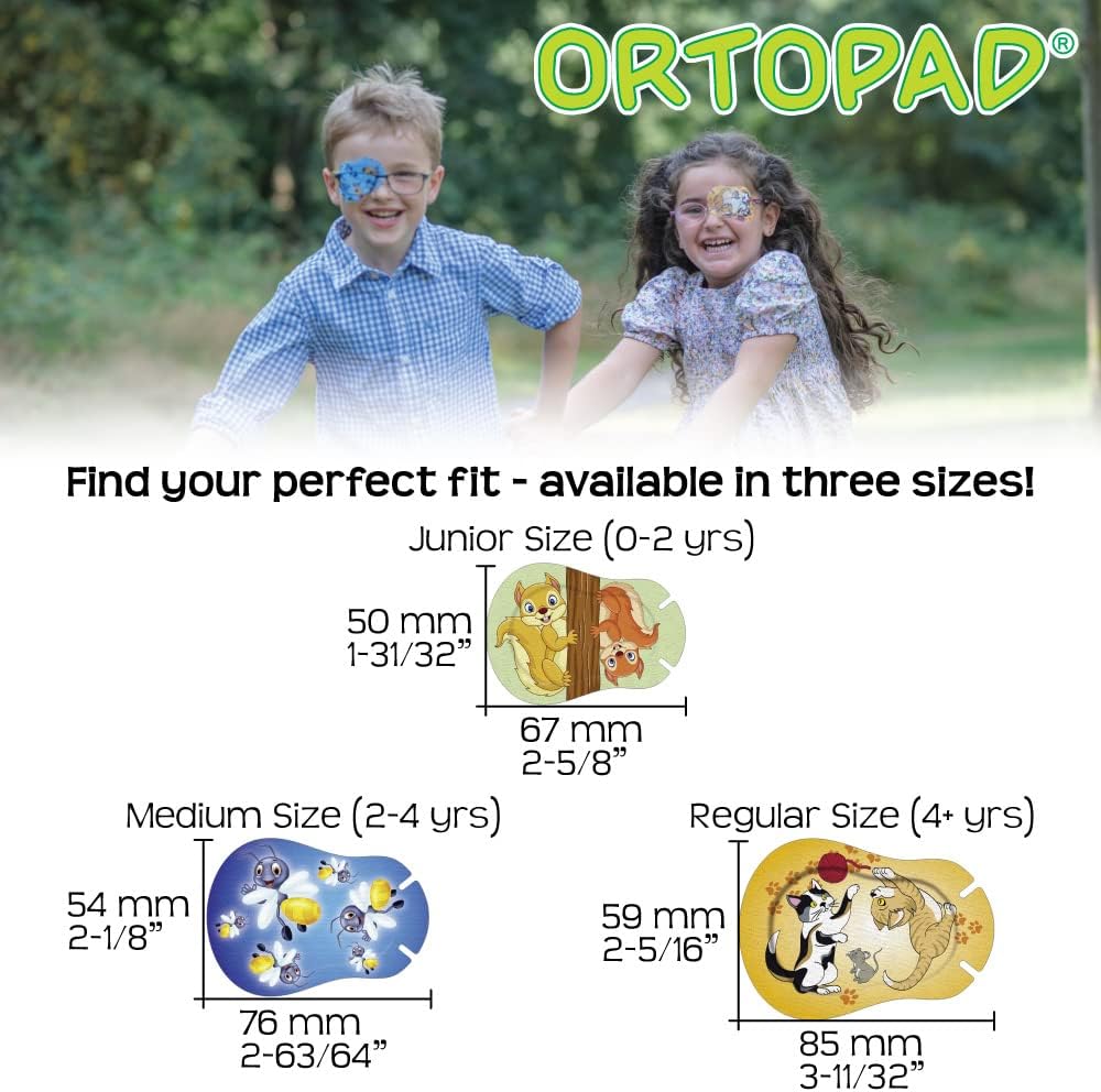 Ortopad® Girls Adhesive Eye Patches, 50/bx, Butterfly Pk, Med Size 2-4 yr