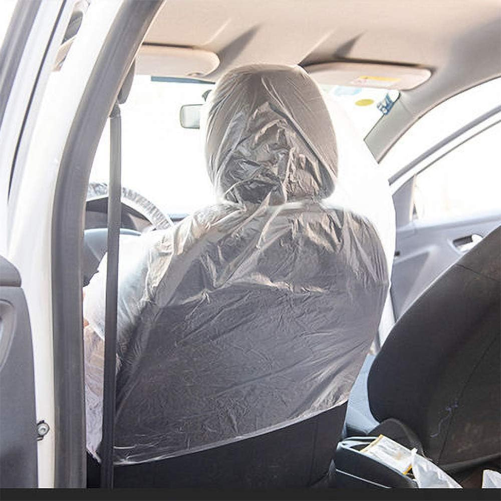 ICWEIMEI 100PCS Disposable Car Seat Covers Plastic Seat Covers for Cars Unive...
