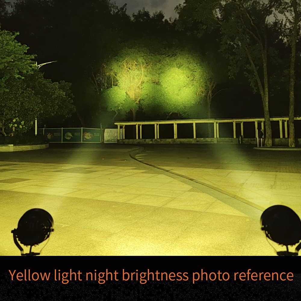LED Round Yellow Driving Fog Lights 2Pcs 4 Inch Super Bright LED Pod Lights f...