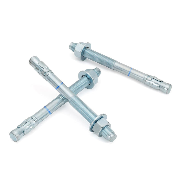 1" x 12" Concrete Anchors (5 Pack) 1 inch Wedge Anchors Bolts Zinc Plated
