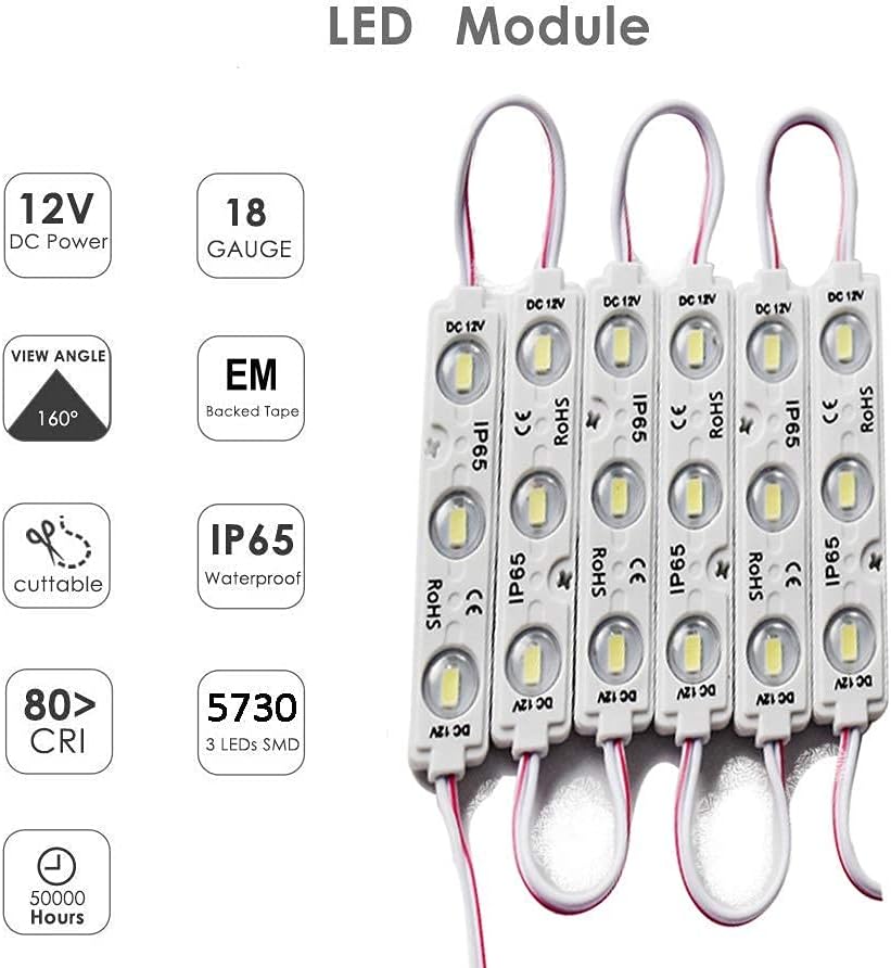 LED Module LED Windows Lights 6000K 200pcs 100Ft 5730 SMD 150LM Per LED Modul...