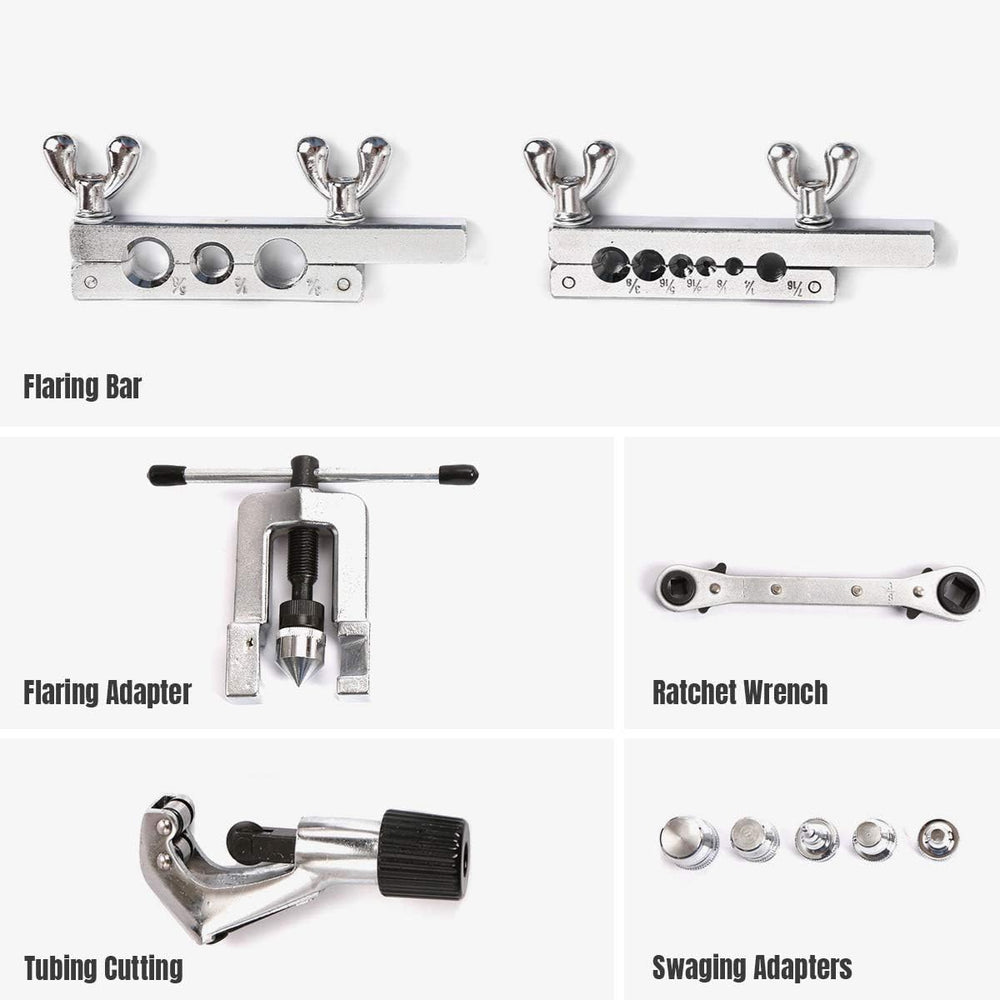 Thorstone 45 Degrees Single Flaring Tool & Swaging Tool Kit for HVAC Tubi...