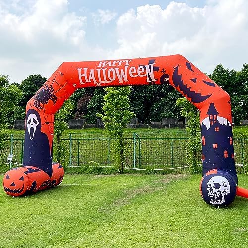 20ft Halloween Inflatable Archway with 250W Blower, Hexagon Inflatable Arch f...