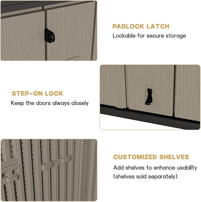 KINYING Outdoor Storage Cabinet Waterproof, 57 Cu.ft Resin Vertical Outdoor