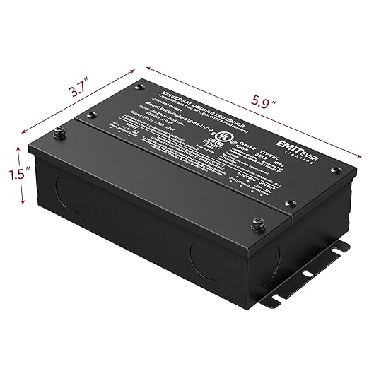 EMITEVER 30W Dimmable LED Driver, 24V Triac Dimmable Power Supply, AC to DC