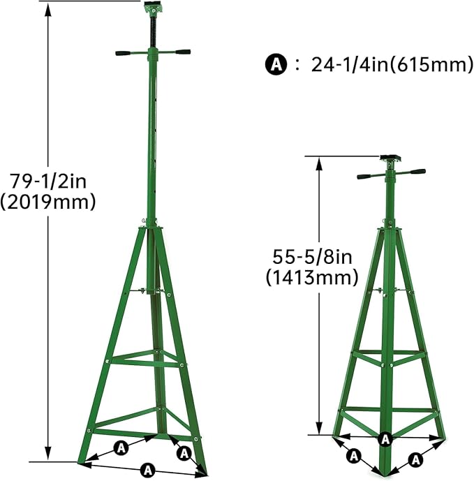 KUAFU 55.62"-79.48" Automotive Under Hoist Jack Stand 2 Ton High Lift