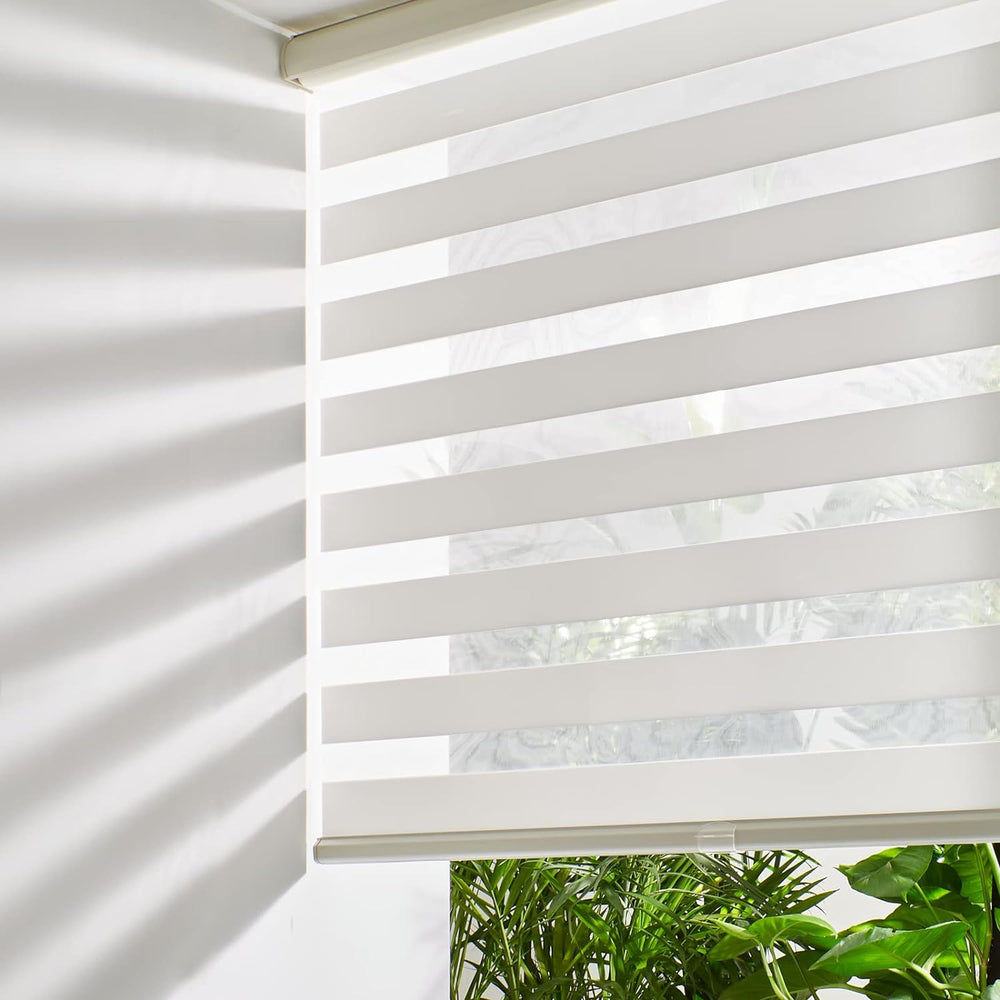 Persilux Cordless Zebra Blinds for Windows Free-Stop Roller Windows Shades Dual