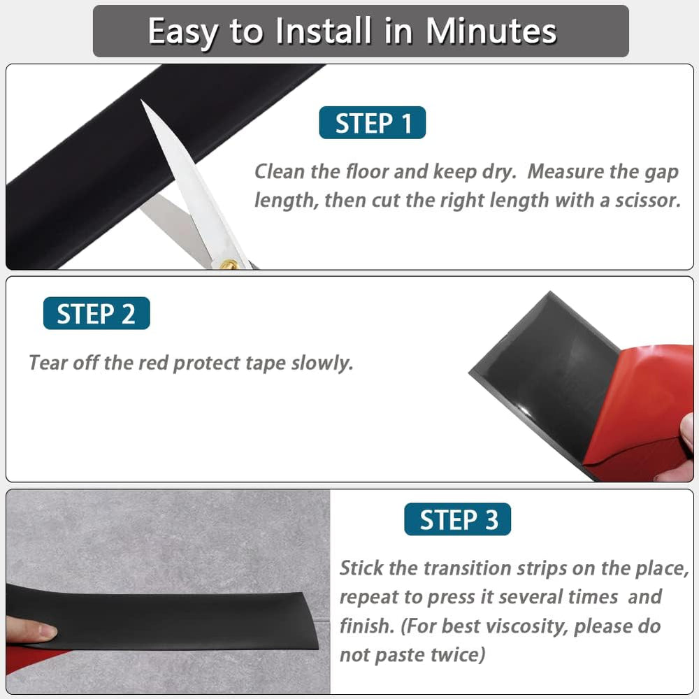 LSGCQ Vinyl Floor Transition Strip Self Adhesive 2" Wide, Pure Color