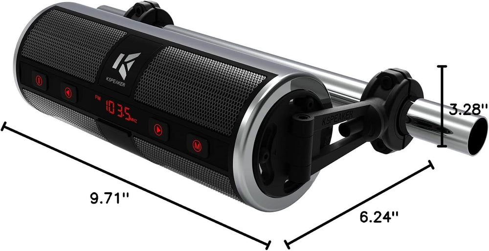 KSPEAKER Motorcycle Speakers Bluetooth Waterproof Radio Audio System Built-in...