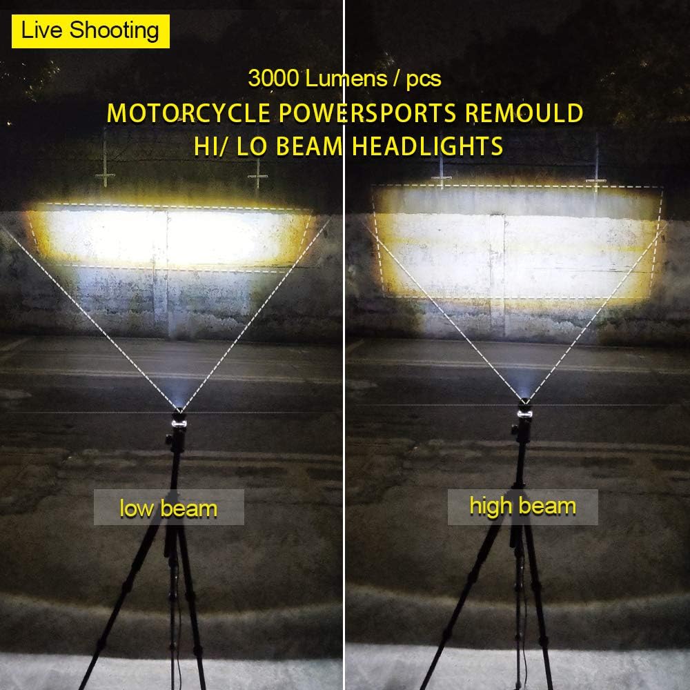 EXZEIT Led Driving Light for Motorcycle, High Low Beam Function 1.3''...