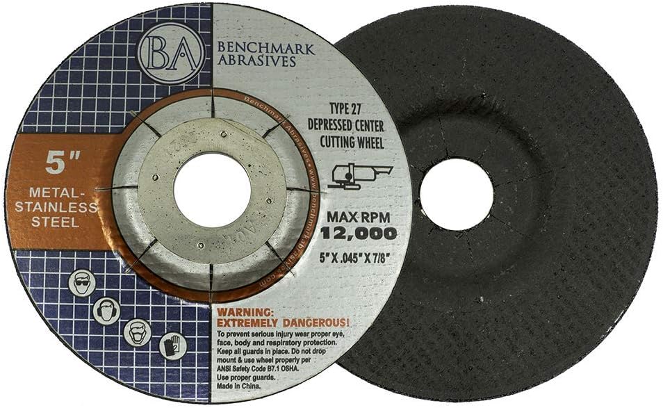 Benchmark Abrasives 5 Inch Cut Off Wheels for Metal, Steel, Fiberglass - Thin...