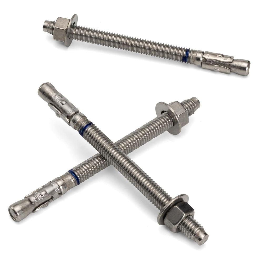 3/8" x 6-1/2" Concrete Anchor (25 Pack) 3/8 inch Wedge Anchors Bolt...