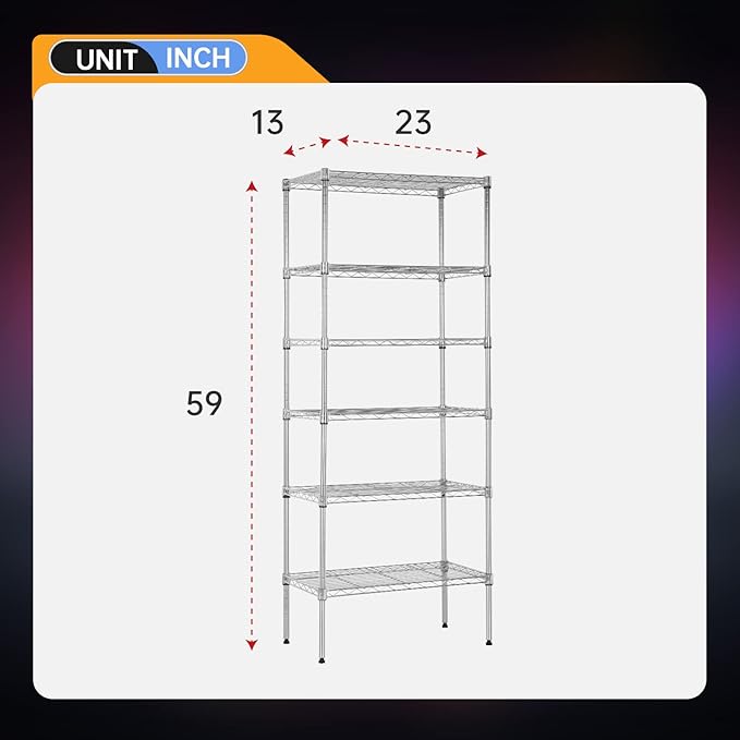 BestOffice Adjustable Wire Shelving Storage Shelves Heavy Duty Shelving Unit