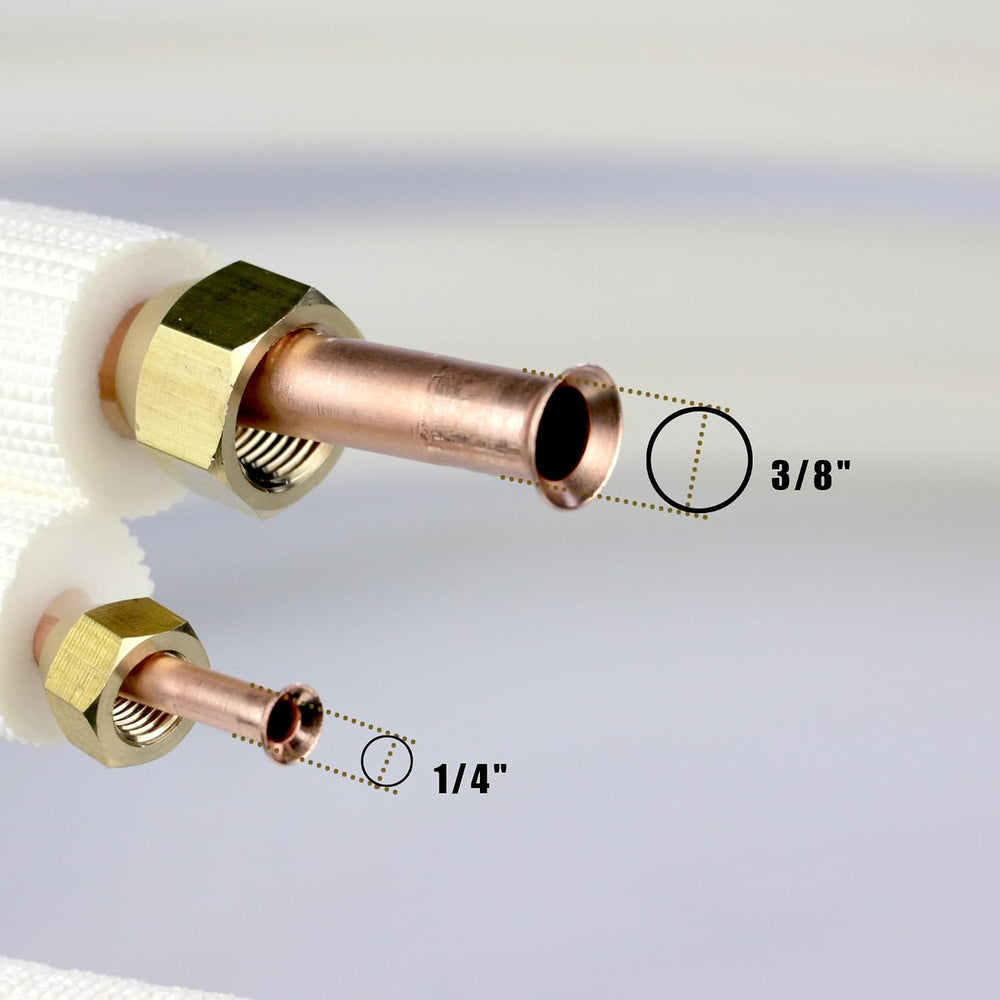 TAUROX 10FT Mini Split Line Set 1/4" & 3/8" O.D Copper Pipes Tu...