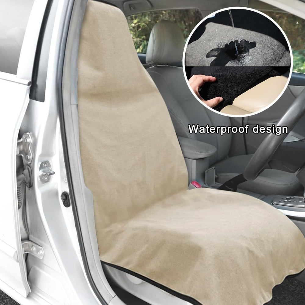 DXNQ 2PCS Car Towel Seat Cover, Waterproof Sweating Non-Slip Premium Soft Tow...