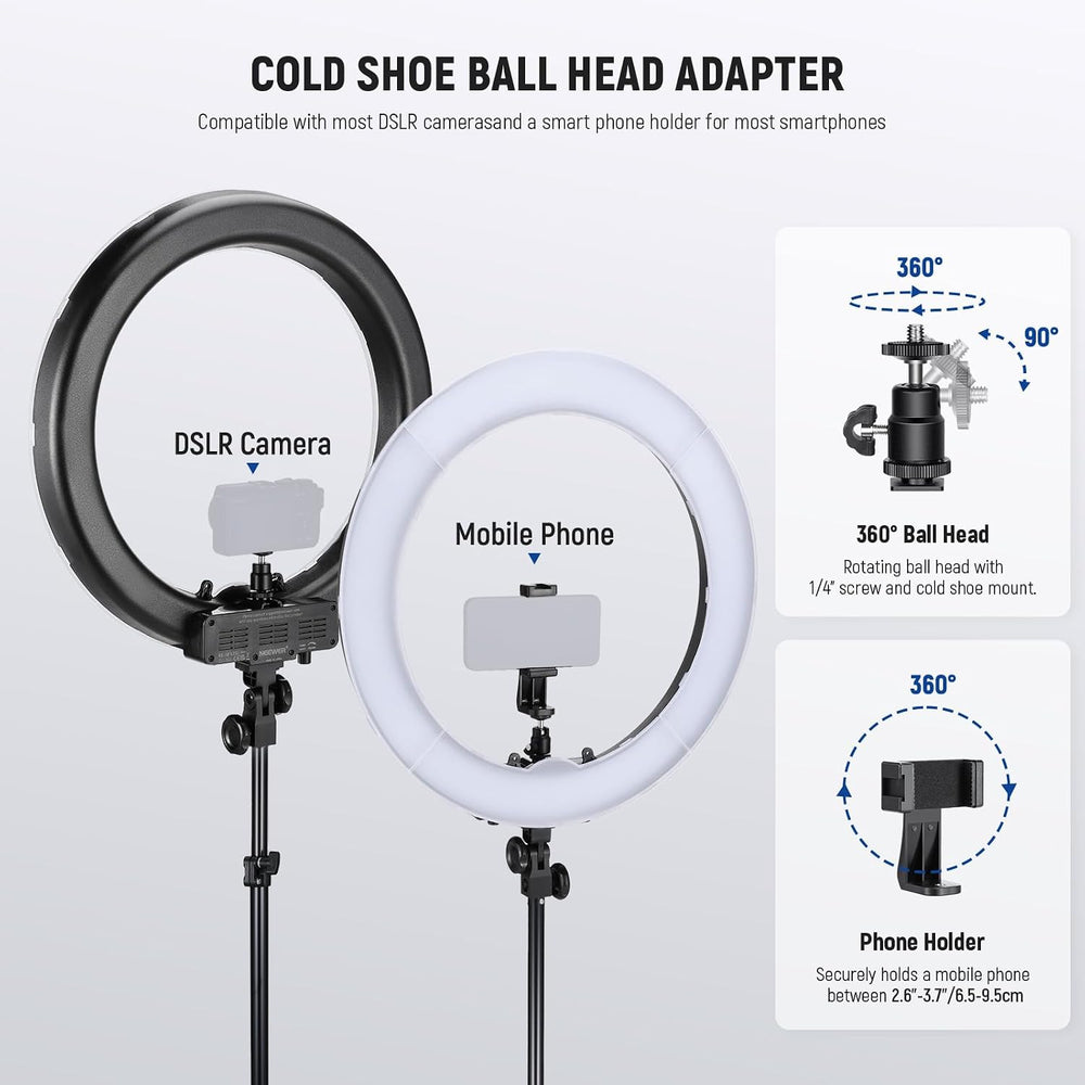 NEEWER 55W 18"/45cm Ring Light Kit [New Version], with Tripod Stand, RL-18