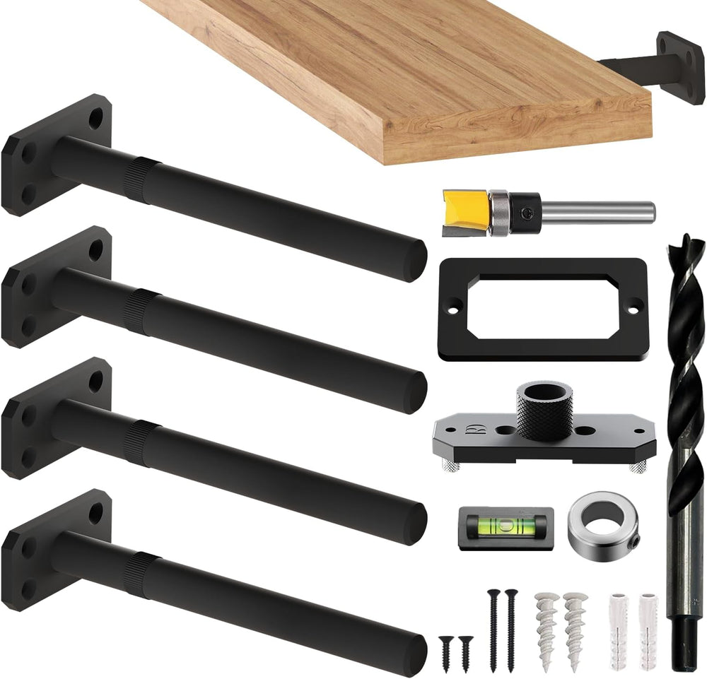 Invisible Floating Shelf Bracket 8 Inch Rod 3/4 inch Diameter Heavy Duty with...