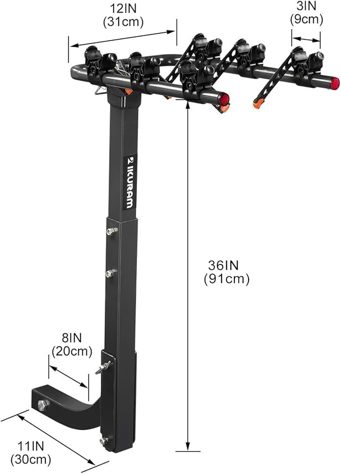 3 Bike Rack Bicycle Carrier Racks Hitch Mount Double Foldable Rack