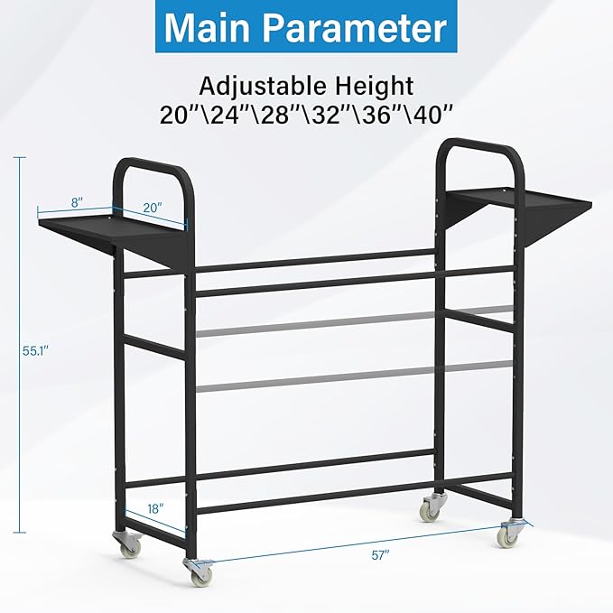 Tire Storage Rack 57" x 55.1" x 20" w/Anti-dust Cover, Adjusta...