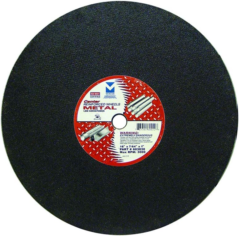 Mercer Industries 603030 Chop Saw Cut-Off Wheels for Metal, 16" x 7/64&q...