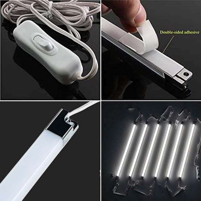 Led Light Strips Kit, 12’’ Linkable Light Bars + Rocker Switch + UL Power (6-...
