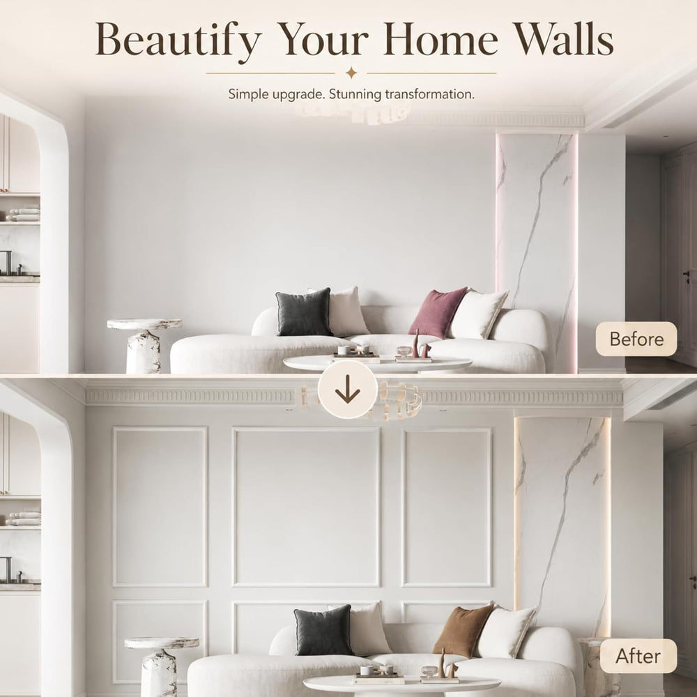 Accent Peel and Stick Wall Molding Kit Frame Pre Cut Moulding Panels