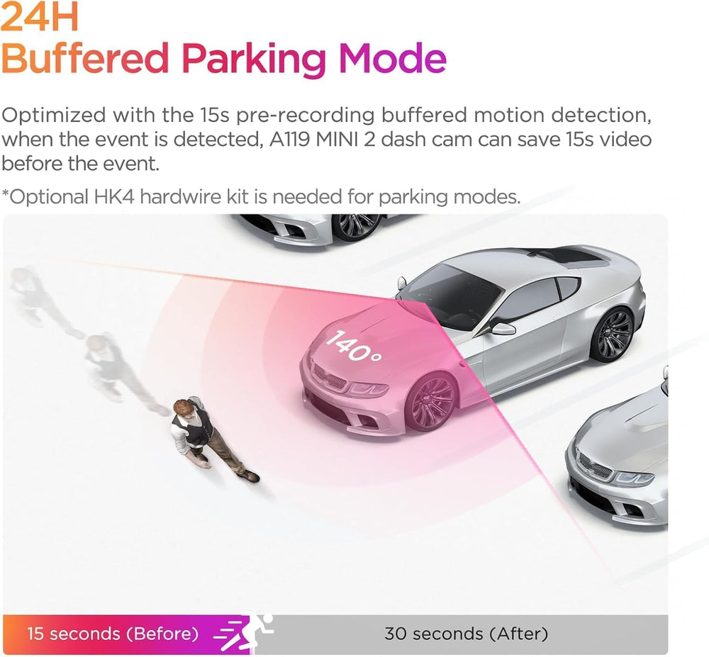 VIOFO Dash Cam Front A119 Mini 2, STARVIS 2 Sensor, 2K 60fps Car Dashcam