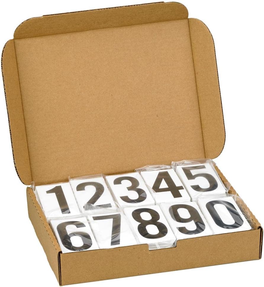 J. J. Keller Placard Vinyl Numbering Kit, 3.5" Black Numbers on White
