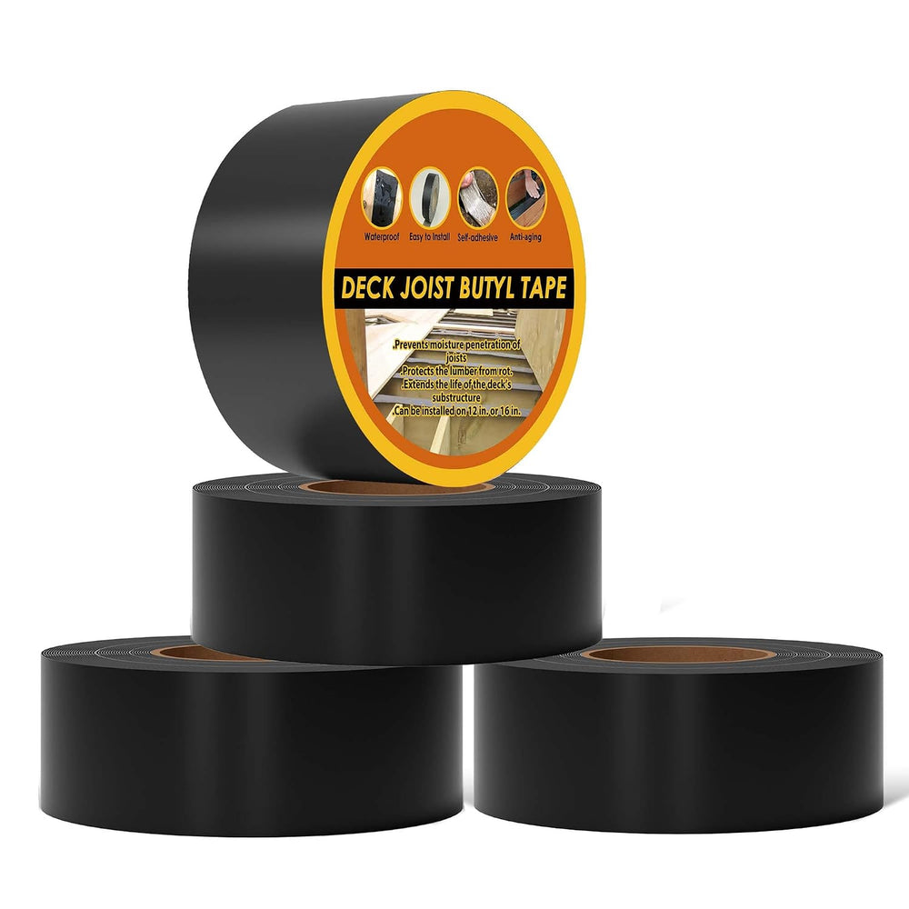 Joist Tape 3" x 50', 4 Pack Self-Adhesive Butyl Deck Flashing
