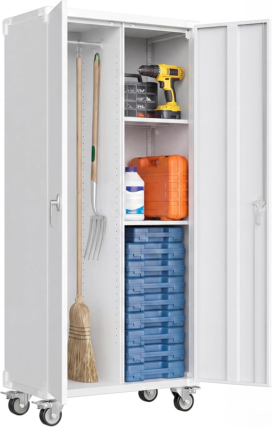 DUMOS 72 Inch Metal Garage Storage Cabinet, Rolling Tool Cabinet