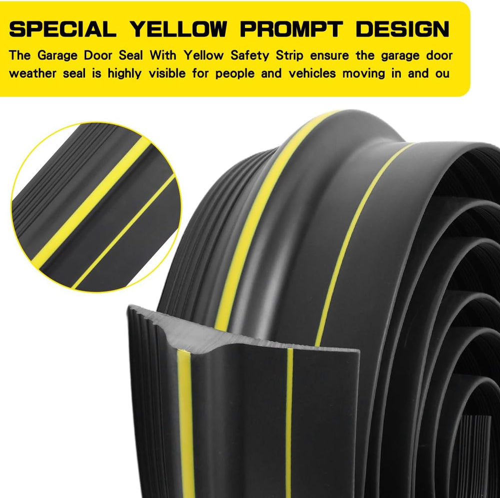 Universal Garage Door Bottom Threshold Seal Rubber Strip with Adhesives, DIY ...