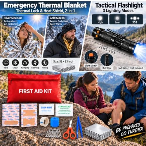 Survival Kit and Emergency Gear for Men - 66 in 1 Outdoor Equipment