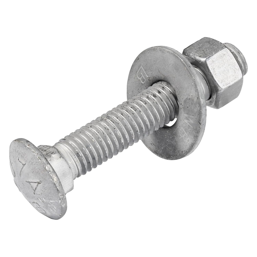3/8" x 2-1/2" (50 Pack) Galvanized Carriage Bolt Kit, Grade 307A, H...