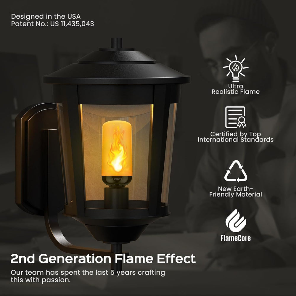 Gen2 Flame Light Bulbs, Like Real Fire 3-Mode for Halloween Decor